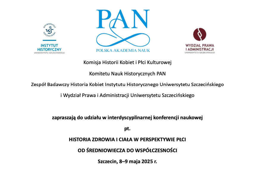 Zapowiedź konferencji „Historia zdrowia i ciała w perspektywie płci od średniowiecza do współczesnoci” (08-09.05.2025)