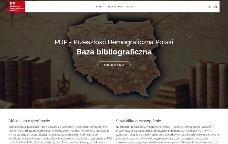 (Geo)baza publikacji w czasopiśmie Przeszłość Demograficzna Polski
