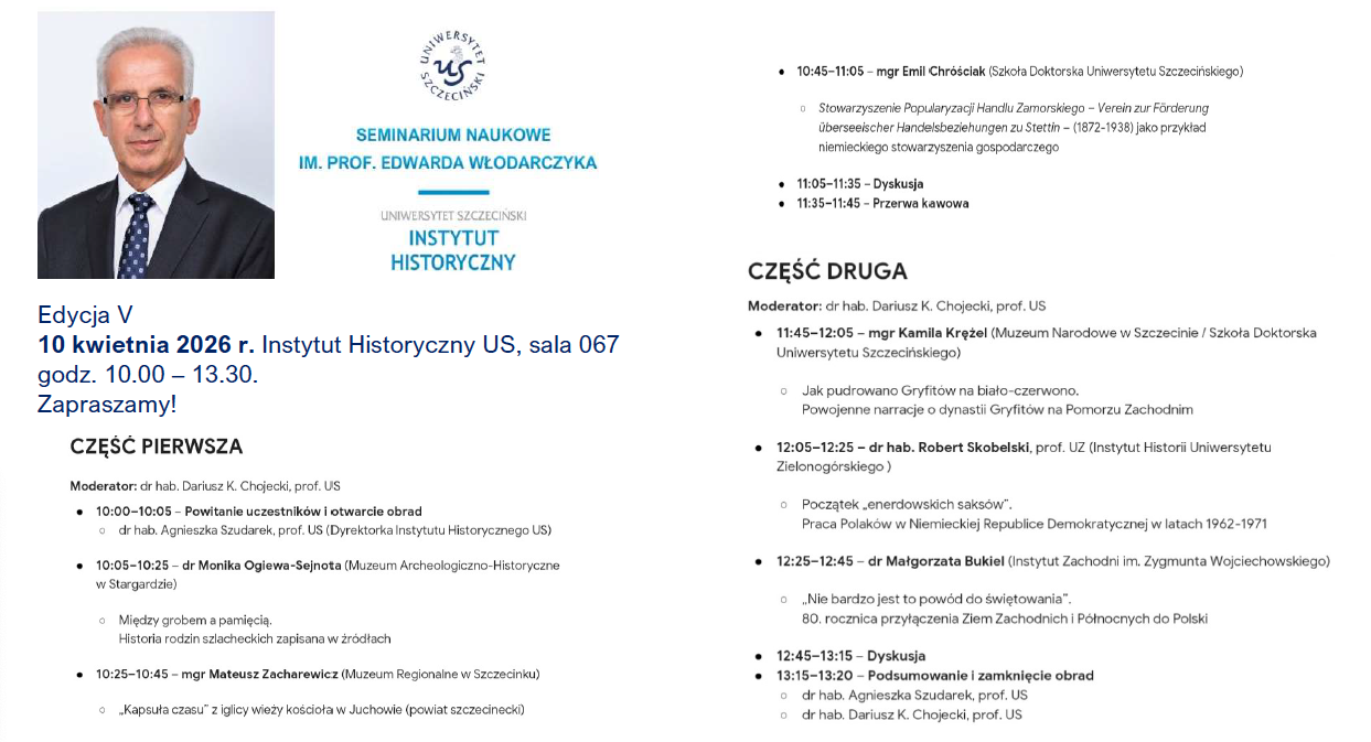 Program V edycji Seminarium naukowego im. prof. Edwarda Włodarczyka (10.04.2026 r.)