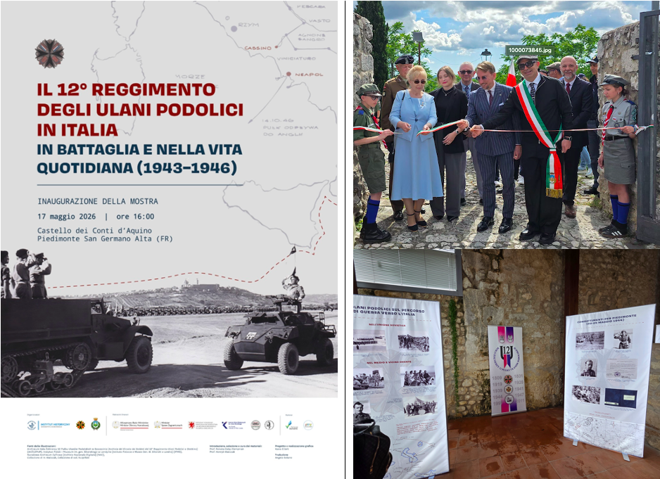 Wernisaż wystawy nt. 12. Pułku Ułanów Podolskich w Castello dei Conti d’Aquino w Piedimonte San Germano Alta (Włochy)